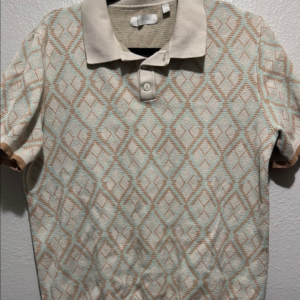 Men’s  Polo Shirt with Geometric Pattern